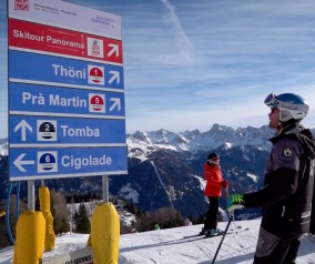 The Gustav Thöni slope in the Catinaccio Ski Area